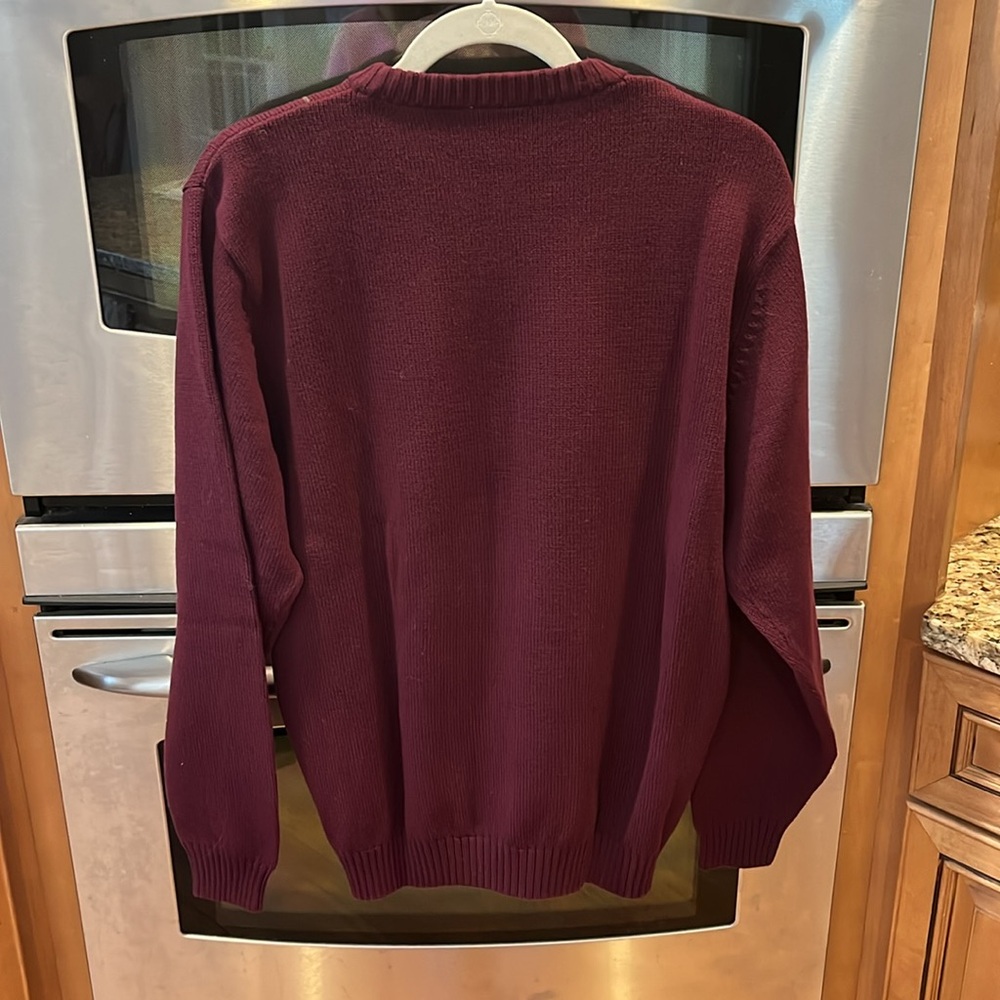 Haggar men’s sweater size large, maroon, brand new with tags never worn! - Picture 2 of 3